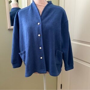 ALPINE, BLUE VINTAGE FLEECE SWEATER JACKET